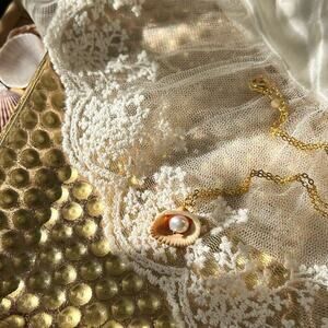 Real seashell gold plated mother of pearl summer vacation beach necklace